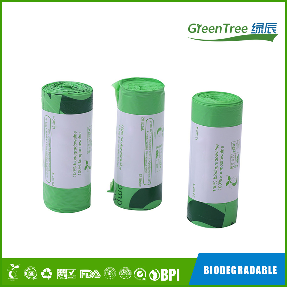 EN 13432 Custom Compostable Garbage bags, Biodegradable trash bag-Greentree
